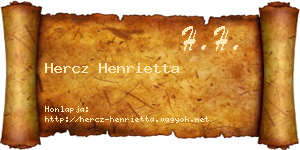 Hercz Henrietta névjegykártya